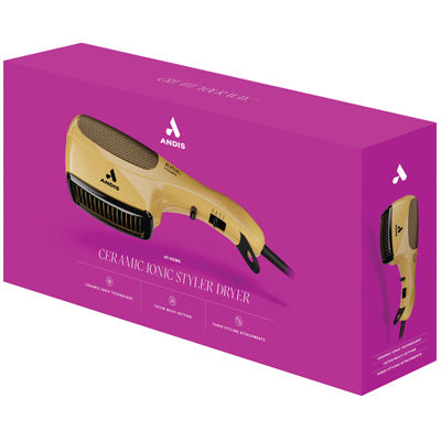ANDIS HAIR DRYER CERAMIC IONIC STYLER 1875W GOLD