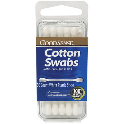GOODSENSE COTTON SWABS PLASTIC 30 CT TRIAL SIZE (CS/24)