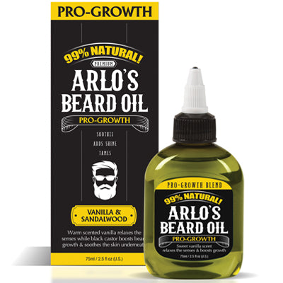 ARLO'S BEARD OIL PRO GROWTH 2.5 oz VANILLA & SANDALWOOD (DL/6)