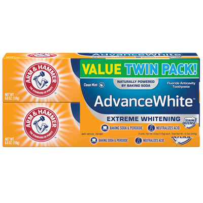 ARM & HAMMER TOOTHPASTE 6 OZ ADVANCED WHITE (CS/6) TWIN PACK