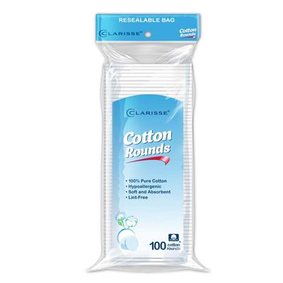 Clarisse Cotton Pads 100 Count Round Pads (CS/24)