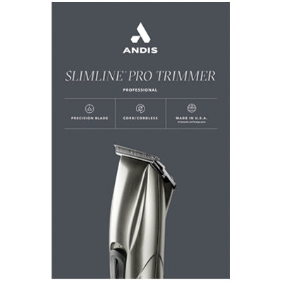 ANDIS SLIMLINE PRO LI CORDLESS TRIMMER LITHIUM ION SILVER