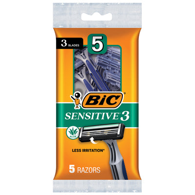 BIC SENSITIVE 3 BLADE RAZOR 5 PK (DL/6)