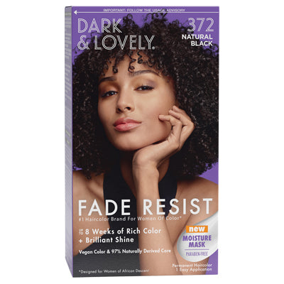 DARK & LOVELY FADE RESIST COLOR #372 NATURAL BLACK #07200372