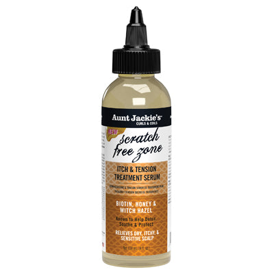 AUNT JACKIE'S BIOTIN & HONEY 4oz SCRATCH FREE ZONE ITCH & TENSION TREATMENT SERUM