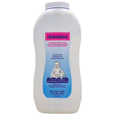 CHEEKIES BABY POWDER 9oz PURE CORN STARCH (cs/10)