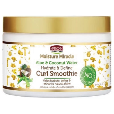 AFRICAN PRIDE MOISTURE MIRACLE ALOE & COCONUT 12oz CURL SMOOTHIE (CS/6)
