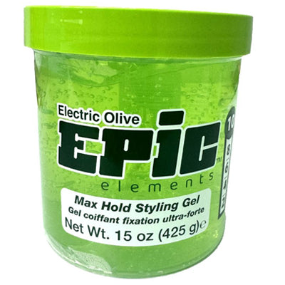 EPIC ELEMENTS MAX HOLD STYLING GEL 15oz ELECTRIC OLIVE (CS/6)
