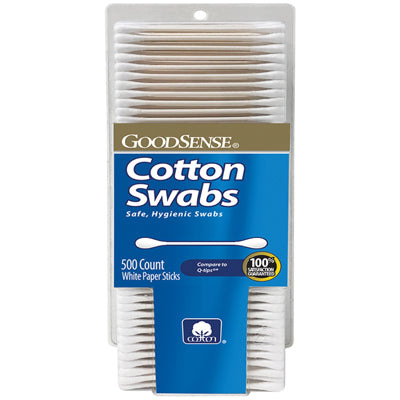 GOODSENSE COTTON SWABS PAPER 500 CT (cs/24)