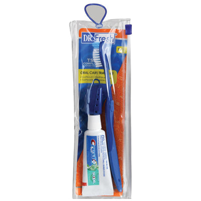 DR. FRESH TRAVEL KIT CREST TOOTHPASTE & TOOTHBRUSH W/BAG