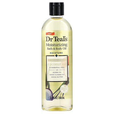 DR. TEAL'S MOISTURIZING BATH & BODY OIL 8.8oz NOURISHING COCONUT OIL