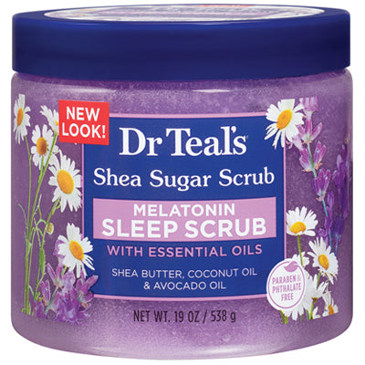 DR. TEAL'S SHEA SUGAR SCRUB  19oz MELATONIN (DL/3)