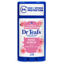 DR. TEAL'S DEODORANT 2.5oz ROSE & MILK (DL/6)