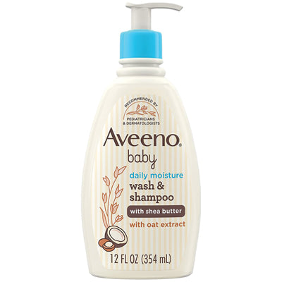 AVEENO BABY DAILY MOISTURE WASH & SHAMPOO 12oz SHEA BUTTER DL/3