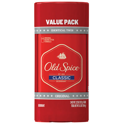 OLD SPICE CLASSIC DEODORANT TWIN PACK 3.25oz ORIGINAL(CS/6)