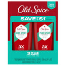 OLD SPICE HIGH ENDURANCE DEODORANT TWIN PACK 2.4oz PURE SPORT (CS/6)
