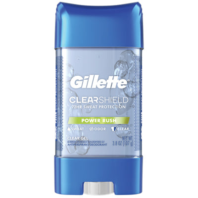 GILLETTE CLEAR GEL AP DEODORANT 3.8oz POWER RUSH