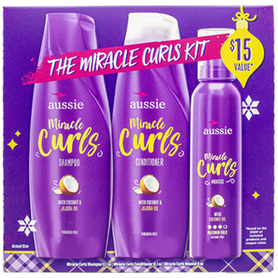 AUSSIE MIRACLE CURLS TRI PACK SHAMPOO/COND/MOUSSE (CS/6)