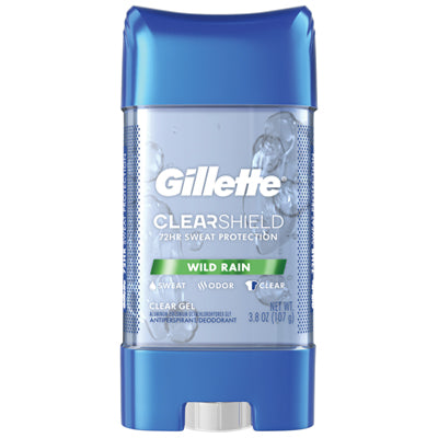 GILLETTE CLEAR GEL AP DEODORANT 3.8oz WILD RAIN