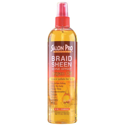 SALON PRO BRAID SHEEN SPRAY 12oz ARGAN OIL