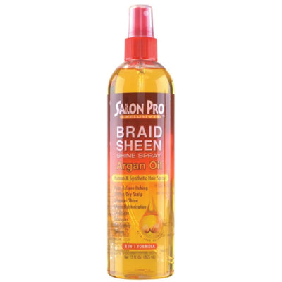 SALON PRO BRAID SHEEN SPRAY 12oz ARGAN OIL