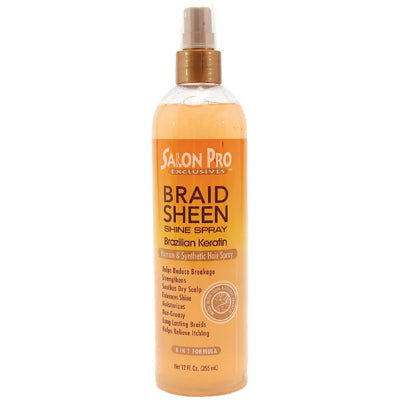 SALON PRO BRAID SHEEN SPRAY 12oz BRAZILIAN KERATIN