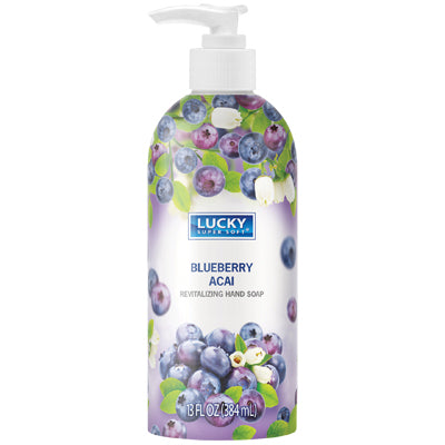 LUCKY SUPER SOFT REVITALIZING HAND SOAP 13oz BLUEBERRY ACAI