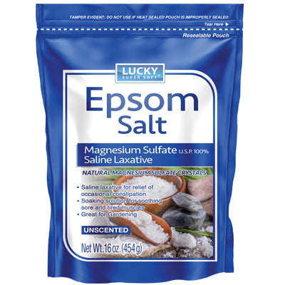 LUCKY SUPER SOFT EPSOM SALT 16oz UNSCENTED