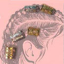 ADAMA HAIR CUFFS SILVER & GOLD  10 PK