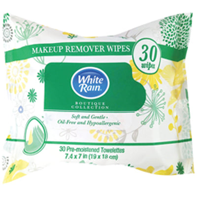 WHITE RAIN MAKE UP REMOVER WIPES 30's (cs/12)