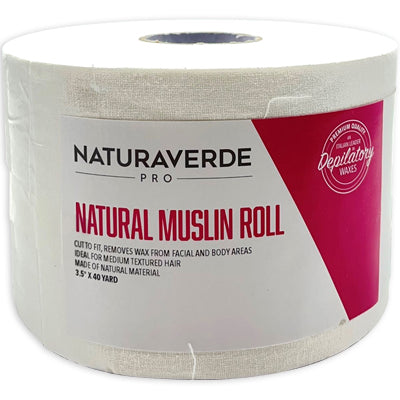 NATURAVERDE PRO NATURAL MUSLIN  WAX CLOTH ROLL 3.5" 40 YD