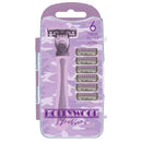 HOLLYWOOD XPRESSIONS MANUAL RAZOR PURPLE W/ 6 RAZOR HEAD REFIILS