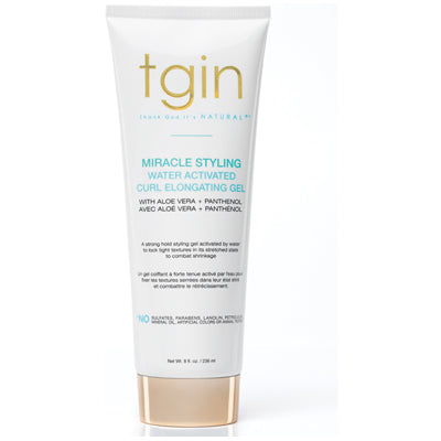 TGIN MIRACLE STYLING WATER ACTIVATED CURL ELONGATING GEL 8oz (cs/6)