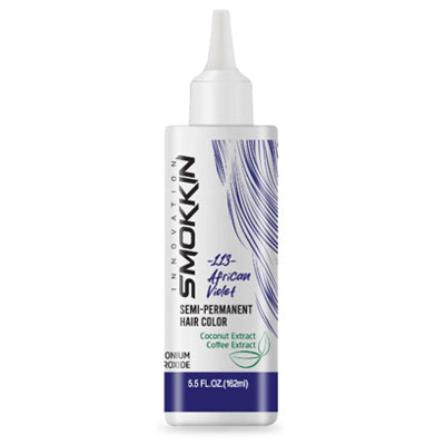 SMOKKIN SEMI PERMANENT HAIR COLOR 5.5oz 162ml AFRICAN VIOLET 113 (DL/12)