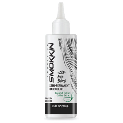 SMOKKIN SEMI PERMANENT HAIR COLOR 5.5oz 162ml OFF BLACK 118 (DL/12)