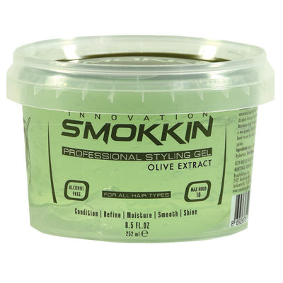 SMOKKIN PROFESSIONAL STYLING GEL 8.5oz 252ml OLIVE EXTRACT GREEN
