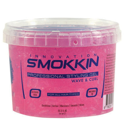 SMOKKIN PROFESSIONAL STYLING GEL 8.5oz 252ml CURL & WAVE PINK