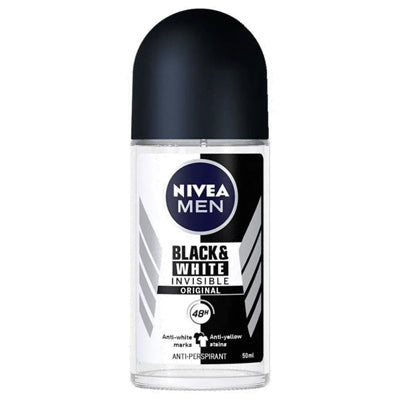NIVEA MEN ROLL ON DEODORANT 50ml BLACK & WHITE INVISIBLE ORIGINAL AP