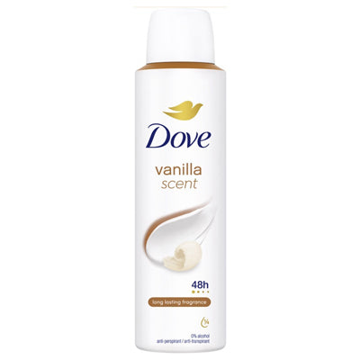 DOVE DEODORANT SPRAY 150ml VANILLA (CS/6)