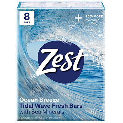 ZEST BATH BAR 4 OZ 8 PACK OCEAN BREEZE (CS/6)