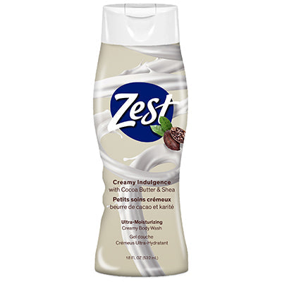 ZEST BODY WASH 18oz COCOA BUTTER AND SHEA (CS/6)