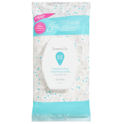 SUMMERS EVE CLEANSING CLOTHS 32'S FRAGRANCE FREE