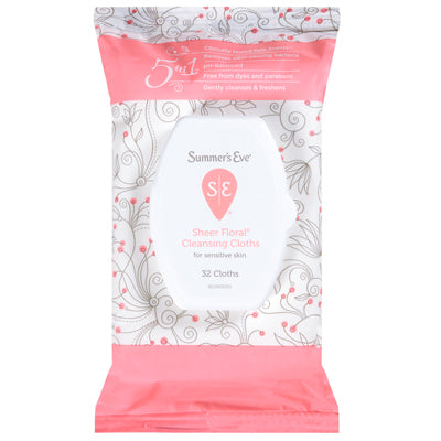 SUMMERS EVE CLEANSING CLOTHS 32'S SHEER FLORAL