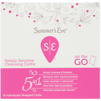 SUMMERS EVE CLEANSING CLOTHS 16'S SENSITIVE SKIN