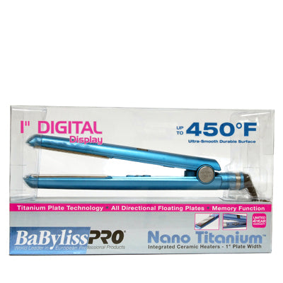 BABYLISSPRO NANO TITANIUM FLAT IRON DIGITAL 1"