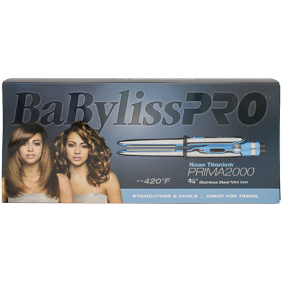 BABYLISSPRO NANO TITANIUM PRIMA 2000 MINI FLAT IRON 3/4"