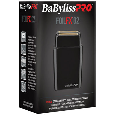 BABYLISSPRO FX BLACK CORDLESS DOUBLE FOIL SHAVER  FOILFX02