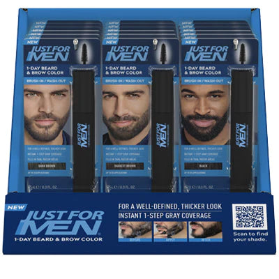 JUST FOR MEN BEARD & BROW COLOR18 PC DISPLAY                 *