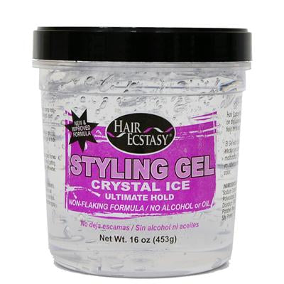 Hair Ecstasy Styling Gel 16oz Crystal Ice Ultimate St(CS/12