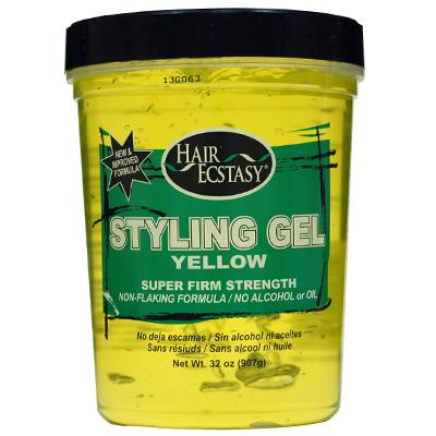 Hair Ecstasy Styling Gel 32oz Yellow Super Firm Streng(CS/6
